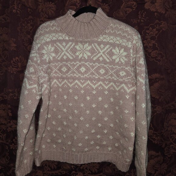 Lauren Ralph Lauren Dusty Rose Pink VINTAGE Handknit Sweater XL - Picture 1 of 6